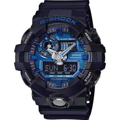 Image of sort resin med stål G-Shock quartz multifunktion (5522) Herre ur fra Casio